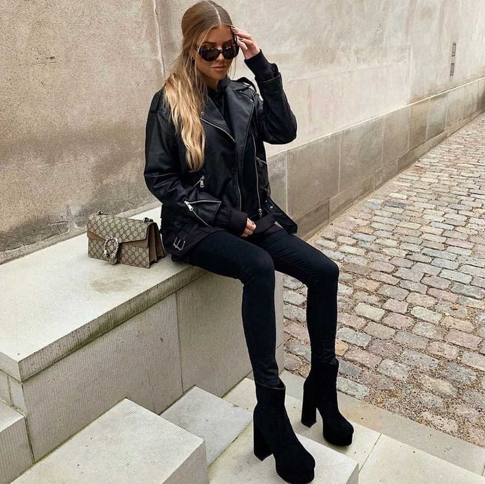 𝙇𝙖𝙨𝙩 𝙎𝙞𝙯 9 🖤Round Toe Platform Chunky Bt - Picture 9 of 9